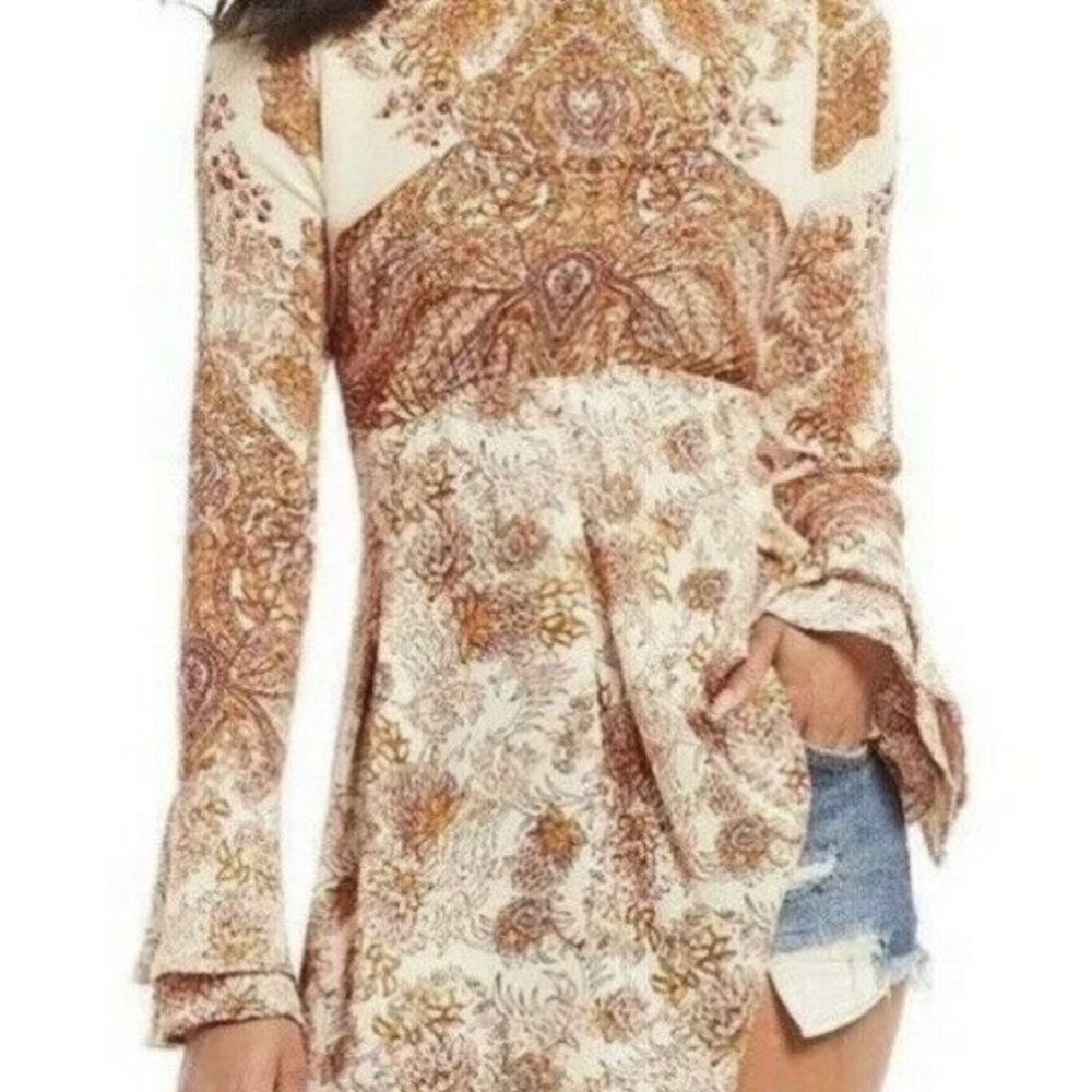 Free People Lady Luck Printed Tunic/Dress NWT Size XS